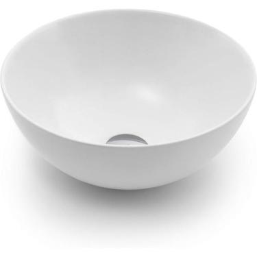 Imagem de Cubo de Apoio Redondo Mesa Banheiro Lavatório 320x130mm Branco Esmalta