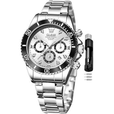 Imagem de OLEVS Relógio feminino moderno ouro rosa diamante analógico quartzo feminino relógios de pulso para mulheres vestido de luxo feminino de aço inoxidável luminoso à prova d'água data data, Prata 5632