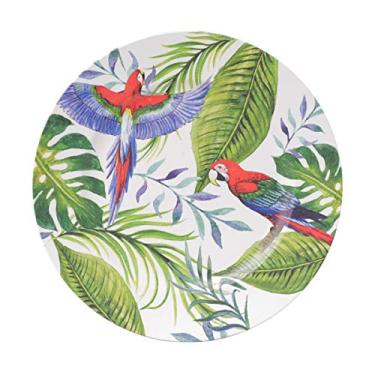 Imagem de Cj 6 Sousplats De Plástico Arara Azul 33cm Lyor Azul, Verde E Branco