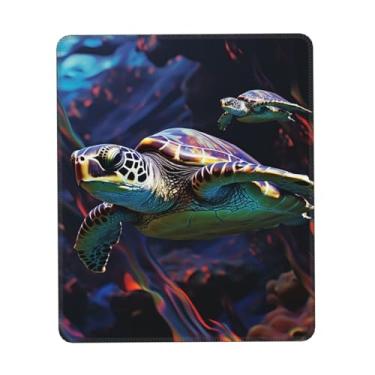 Imagem de Mousepad pequeno tapete de rato com base de borracha antiderrapante colorido tropical tartaruga marinha mousepads para homem mulher computador mousepad para mouse sem fio tapete de teclado tapete de
