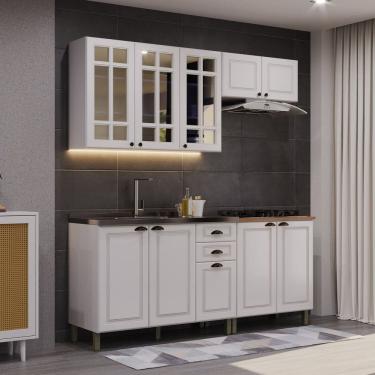 Imagem de Cozinha Completa 4 Peças com Vidro Paris Branco