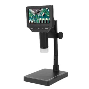 Imagem de Depisuta Microscópio Digital, 1000x 1080p Microscópio USB Menscópio Com 6 Luzes LED Ajustáveis, Tela Rotativa de 4,3 Polegadas HD e Suporte Ajustável Em Altura, Vista para PC