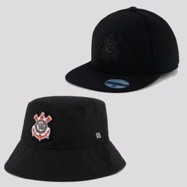 Imagem de Kit Corinthians Bucket Hat e Boné Americano - Kits, Único