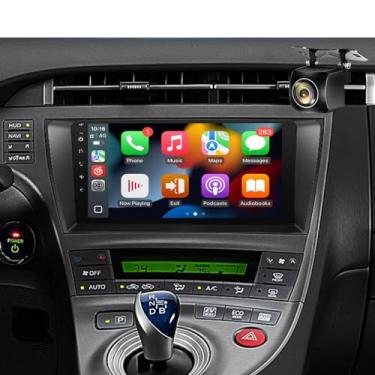 Imagem de Rádio estéreo automotivo para Toyota Prius 2010 2011 2012 2013 2014 2015, com carplay sem fio, Android Auto, FM, chicote de fiação Plug and Play, navegação GPS, SWC, MIC (estilo 1 sem J.B.L e tela