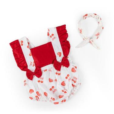 Imagem de Jardineira Para Bebê Menina Verão Romper Estampado Infantil Roupas de 