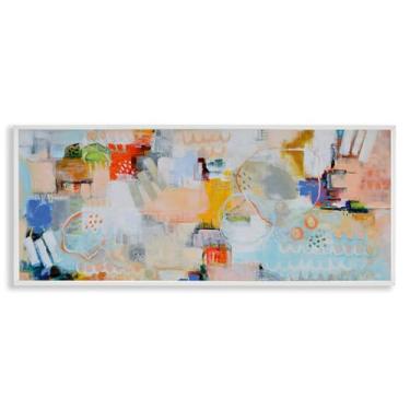 Imagem de Stupell Industries Arte giclée emoldurada branca abstrata dos céus por Katherine Irvin, 25 x 61 cm