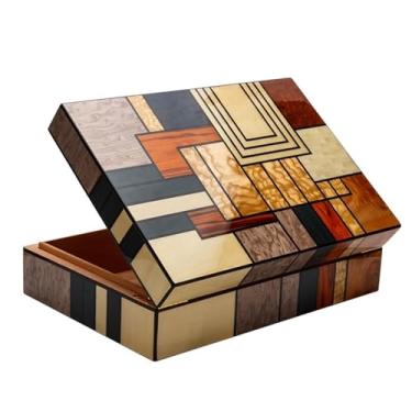 Imagem de Umidor de charuto Caixa de charutos Madeira de cedro Criativo Parquet de Grãos de Madeira Grande Capacidade Umidor de Charuto Caixa de Cigarro de Viagem Caixa de Umidor de Charuto