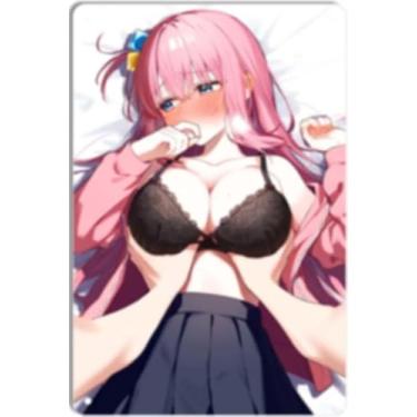 Imagem de DKLOWK Pôster de metal fofo anime menina sexy biquíni mangá placa de decoração de parede para casa bar clube quarto banheiro homem caverna Otaku 30 x 40 cm