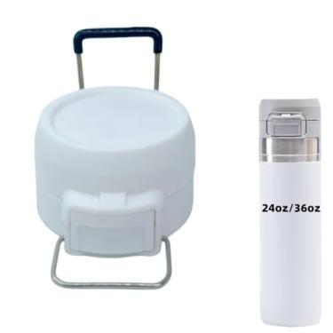 Imagem de Tampa de substituição para Stanley Quick Flip GO, tampa de copo compatível com Stanley Cup 680.4 g 1020.6 g, tampa de garrafa de água de um botão para Stanley Quick Flip GO (branca)