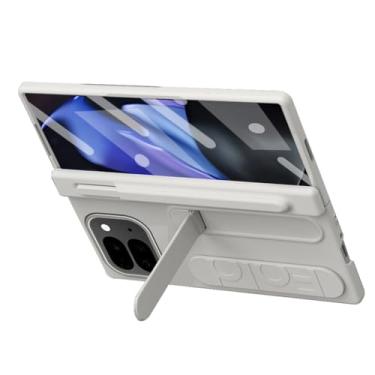 Imagem de LTLMYDAM Capa fina para Google Pixel 10 Pro Fold, mini capa de telefone com alça de pulso, capa de proteção de dobradiça com suporte de caneta, branca, 10 Pro Fold