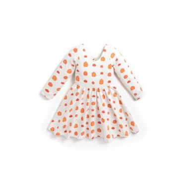 Imagem de MONICA + ANDY Vestido Let's Dance de manga comprida para bebês meninas, Patch de abóbora, 9-12 Meses