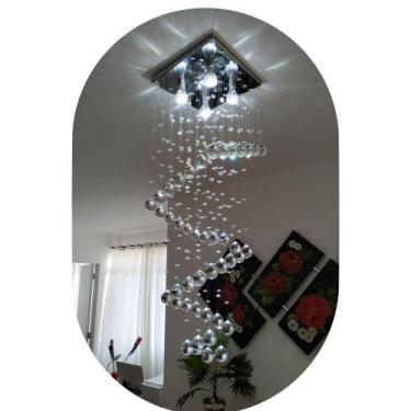 Imagem de Lustre de cristal legítimo k9,base 30x30 cm Até 2 metro altura,mais lâ