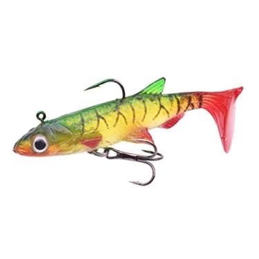 Imagem de ZZTWER 1 isca macia pequena cauda T 50 mm 3,5 g Jig Head Silicone Swimbaits artificial biônica isca de pesca para pique de robalo Shad