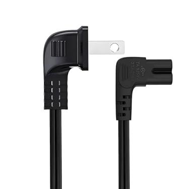 Imagem de Cabo de alimentação para Samsung TV de 2 pinos em forma de L, cabo de alimentação CA UN40 UN43 UN48 UN49 UN50 UN55 UN60 UN75 UN65KS8000F Smart 4K, compatível com LG, Sharp