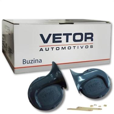 Imagem de Buzina Automotiva Tipo Caracol Universal 12v Dupla Vetor - Vetor Auto