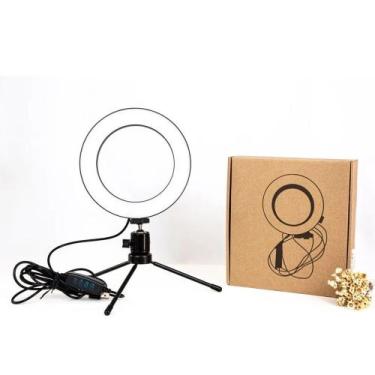 Imagem de Iluminador Ring Light 16cm Profissional Com Tripé - MKB