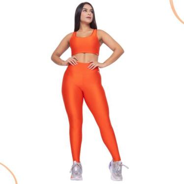Imagem de Conjunto Fitness Top/Legging Malha Canelado Poliéster - C&M Fitness, C