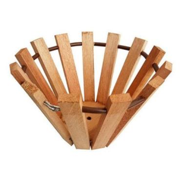 Imagem de Cachepô Redondo De Madeira Rustico Para Plantas E Orquídeas - Orquiflo