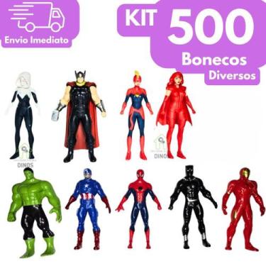 Imagem de Kit 500 Boneco Marvel Brinquedo Bonecos Atacado Bonequinhos Miniatura 