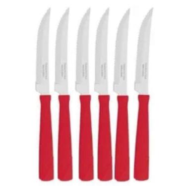 Imagem de Conjunto 6 Facas Serra Churrasco Inox New Kolor Tramontina