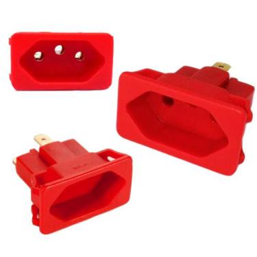 Imagem de 55 Tomada Fêmea Tpa2-3 Vermelho 3 Pinos 10a Painel Aparelho Margirius