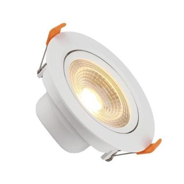 Imagem de Spot Led 3w Redondo 3000k Branco Quente Dicróica Direcionável Embutir 