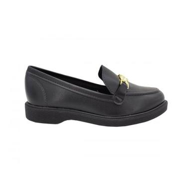 Imagem de Mocassim Moleca Casual Feminino com Fivela 5666.109, Preto, 37