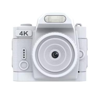 Imagem de Bewinner Câmera de Chaveiro 4K Gravação de Vídeo e Foto de 64MP, Câmera de Viagem Portátil Com Tela de 1,54 ", 19 Filtros, 78 ° de Largura, Luz de Preenchimento Incorporada, Design retrô (Branco)