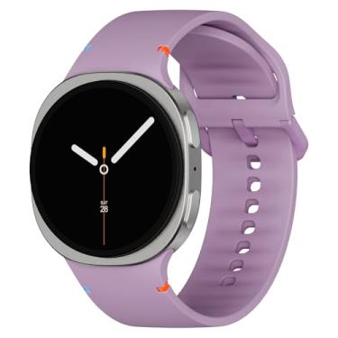 Imagem de Pulseiras esportivas compatíveis com Samsung Galaxy Watch 8/8 Classic, sem lacunas, de silicone macio com um clique, pulseira de substituição para Galaxy Watch 8 40 de 44 mm/8 Classic de 46 mm, roxo