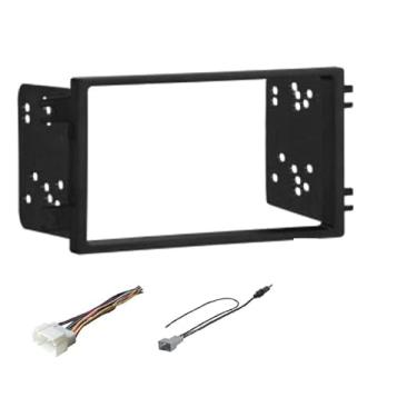 Imagem de Kit de painel de instalação estéreo para carro duplo, chicote de fios e adaptador de antena de recepção de rádio AM/FM - Feito para Honda Element 2003-2011 - Veículos amplificadores externos sem
