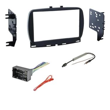 Imagem de Kit de instalação estéreo de carro Din único, chicote de fios e adaptador de antena de recepção de rádio AM/FM - Feito para Fiat: sem veículos amplificadores externos de fábrica: 2016 2017 2018 2019