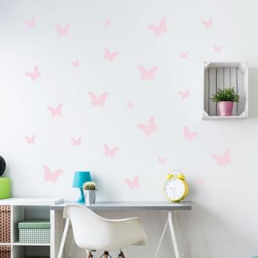 Imagem de Adesivo de Parede Borboletas Rosa Bebê 25un cobrem 1,5m²