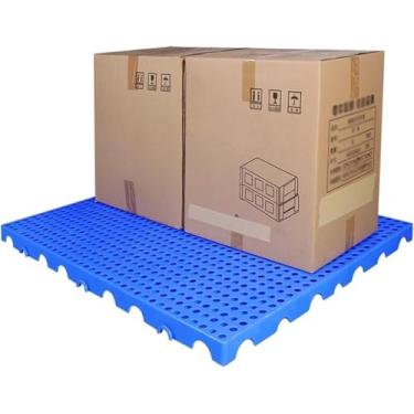 Imagem de Paletes De Plástico Paletes De Plástico Leve, Almofadas De Grade De Transporte Encaixáveis De Armazenamento De Segurança, Vários Paletes De Plástico Combinados, Blue-2pack, 30x30x3cm