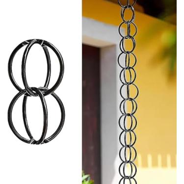 Imagem de Anel De Corrente De Chuva Substituição De Corrente De Chuva Para Calhas, Corrente De Chuva Calha Círculo Coletor De Chuva Sino De Vento, Desviador De Água Da Chuva Temple, Style1, 100cm (3ft)