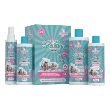 Imagem de Kit Cosmético Infantil, Shampoo, Condicionador, Sabonete Líquido, Colônia, Fragrância Algodão Doce, para 0-10 Anos