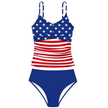 Imagem de Maiô Aulyffo Patriotic American Flag Girl 11-12 anos
