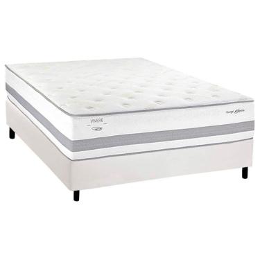 Imagem de Cama Box Casal: Colchão Molas Molas Ensacadas Ensacadas Herval C1741 + Base CRC Corano White (138x188)