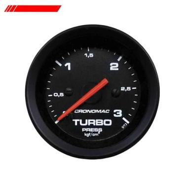 Imagem de Manômetro pressão de turbo 52mm mecânico 3kg street preto 155303sp cro