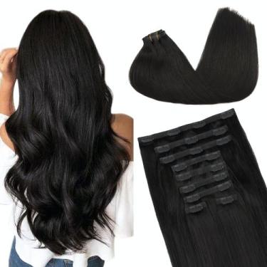 Imagem de Extensões de cabelo GOO GOO Real Human Hair 40 cm 160 g 9 unidades 1B