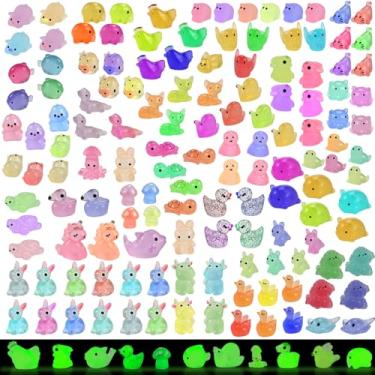 Imagem de Conjunto de 200 mini animais de resina – 32 estilos que brilham no escuro pequenas estatuetas para jardim de fadas, lembrancinhas de festa, casa de bonecas, terrários e decoração DIY