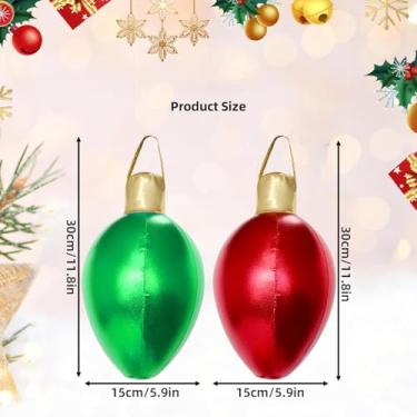 Imagem de KiBcsLic Bola inflável de Natal, enfeite de decoração de Natal, suprimentos para festas grandes, pingente pendurado para casa, pátio, quintal, vitrine de loja, Verde