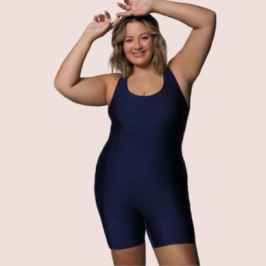 Imagem de Maiô Plus Size Selene Macaquinho Adulto Feminino Básico Natação Modela