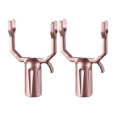 Imagem de Fxzqgnh 2 Peças de Garfos de Conexão para Varal de Roupas, Acessórios de Ardósia para árvores, Suporte para Cabideiro, Suporte para Galhos, Cabeças de Vara de, Rosa Ouro, Tamanho real
