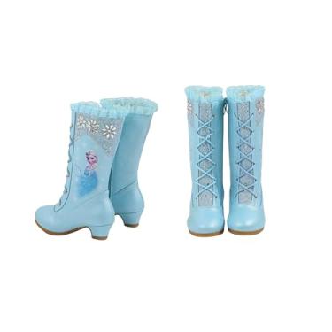Imagem de Bota Infantil Princesa azul com Brilho Meninas – Disponível do Nº 25 ao 35 | Envie mensagem ao vendedor informando o tamanho após a compra