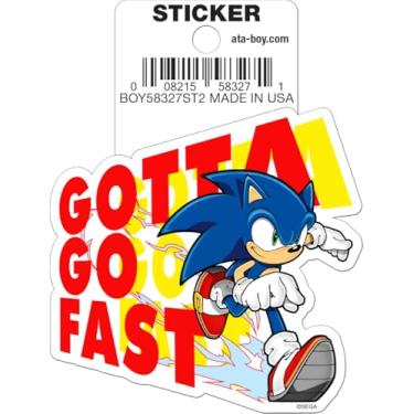 Imagem de Ata-Boy Adesivo de vinil Sonic The Hedgehog Gotta Go Fast Die Cut 7,6 cm