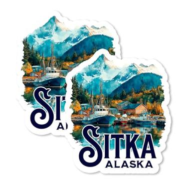 Imagem de Sitka Ímã do Alasca 10 cm Pacote com 2 Totem Potes Porto – Ímãs Decorativos de Vinil Forte para Geladeira Armário Cozinha Escritório – Bonito Divertido Estética Legal Durável e Longa Duração Lembrança