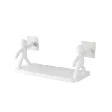 Imagem de Prateleira Bonequinho Criativa Suporte Multiuso Auto Adesiva De Plástico