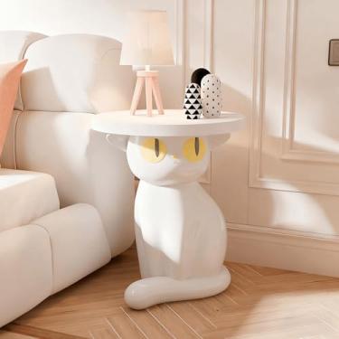 Imagem de Mesa lateral pequena criativa para gatos, decoração de casa moderna, enfeites de chão, mesa de cabeceira, rack de armazenamento de sala de estar, presente para mudança de casa, presente íntimo para