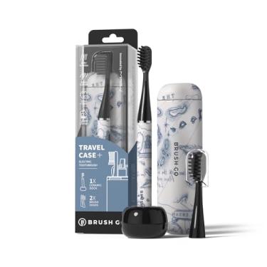 Imagem de MIPOW Escova de dentes elétrica Brush GO SlimPro i4 recarregável, inteligente, ultra sônica, 3 modos, estojo de viagem e base de cerâmica, cerdas macias de bateria de 60 dias, 2 cabeças IPX7 à prova