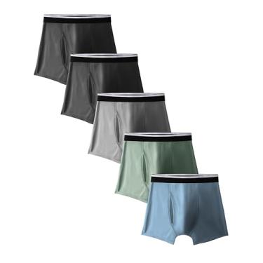Imagem de TIICHOO Cueca boxer masculina lavável macia à prova de vazamento, reutilizável, pacote com 5 (pequena, 2 pretas/1 cinza escuro/1 verde/1 azul)